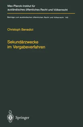 Benedict |  Sekundärzwecke im Vergabeverfahren | Buch |  Sack Fachmedien