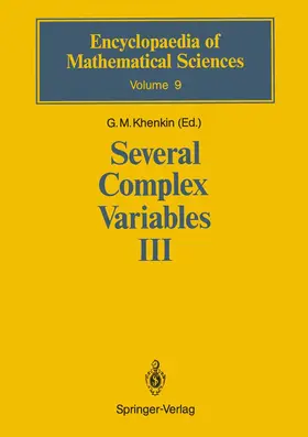 Khenkin |  Several Complex Variables III | Buch |  Sack Fachmedien