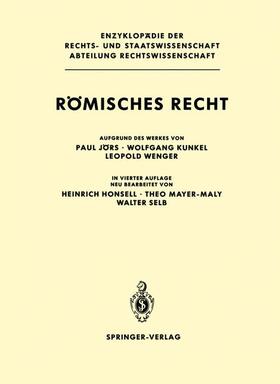 Jörs / Kunkel / Wenger |  Römisches Recht | Buch |  Sack Fachmedien