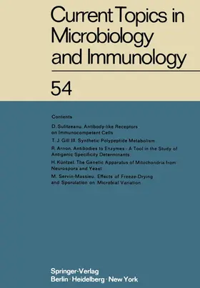 Arber / Maaløe / Braun |  Current Topics in Microbiology and Immunology | Buch |  Sack Fachmedien