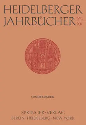 Schipperges | Heidelberger Jahrbücher | E-Book | www.sack.de