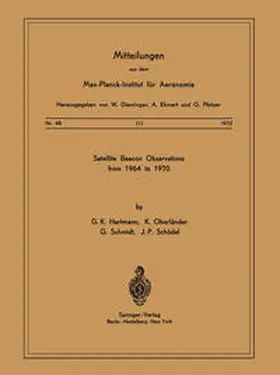 Hartmann / Oberländer / Schmidt |  Satellite Beacons Observations from 1964 to 1970 | eBook | Sack Fachmedien