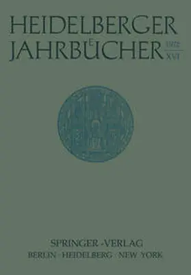 Schipperges / Universitäts-Gesellschaft Heidelberg |  Heidelberger Jahrbücher | eBook | Sack Fachmedien