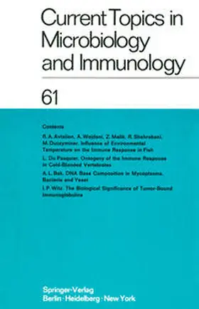 Arber / Haas / Schweiger |  Current Topics in Microbiology and Immunology / Ergebnisse der Mikrobiologie und Immunitätsforschung | eBook | Sack Fachmedien