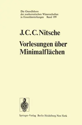 Nitsche |  Vorlesungen über Minimalflächen | Buch |  Sack Fachmedien