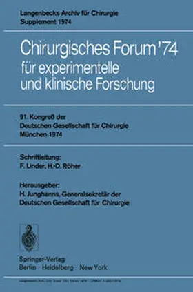 Junghanns |  Chirurgisches Forum '74 | eBook | Sack Fachmedien