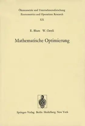 Oettli / Blum |  Mathematische Optimierung | Buch |  Sack Fachmedien