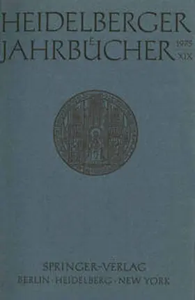 Schipperges |  Heidelberger Jahrbücher | eBook | Sack Fachmedien