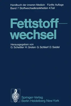 Schettler / Greten / Schlierf |  Fettstoffwechsel | Buch |  Sack Fachmedien