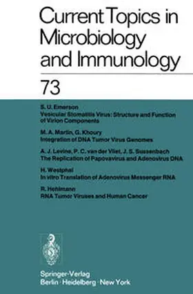 Arber / Henle / Schweiger |  Current Topics in Microbiology and Immunology / Ergebnisse der Mikrobiologie und Immunitätsforschung | eBook | Sack Fachmedien