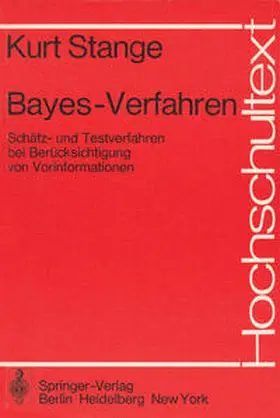 Stange / Deutler / Wilrich |  Bayes-Verfahren | eBook | Sack Fachmedien