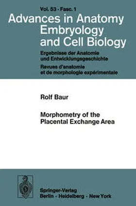 Baur | Morphometry of the Placental Exchange Area | E-Book | www.sack.de