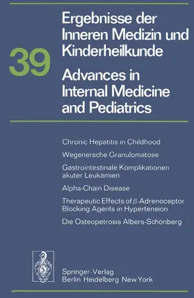 Frick / Harnack / Martini |  Ergebnisse der Inneren Medizin und Kinderheilkunde/Advances in Internal Medicine and Pediatrics | Buch |  Sack Fachmedien
