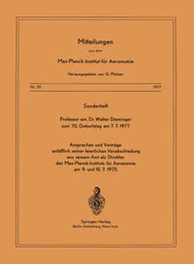 Bartels / Dieminger / Ehmert |  Sonderheft Professor em. Dr. Walter Dieminger Zum 70. Geburtstag Am 7.7.1977 | eBook | Sack Fachmedien