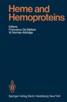 Bock / Sassa / Aldridge |  Heme and Hemoproteins | Buch |  Sack Fachmedien