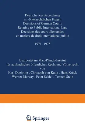 Doehring / Katte / Stein |  Deutsche Rechtsprechung in völkerrechtlichen Fragen | Buch |  Sack Fachmedien