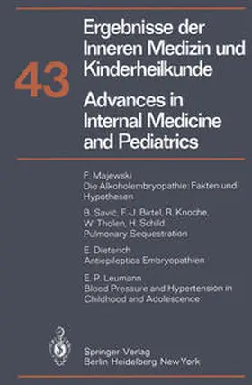 Frick / Harnack / Martini |  Advances in Internal Medicine and Pediatrics/Ergebnisse der Inneren Medizin und Kinderheilkunde | eBook | Sack Fachmedien