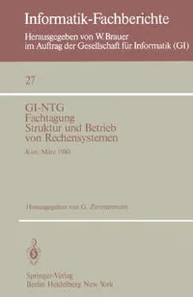 Zimmermann |  GI-NTG Fachtagung Struktur und Betrieb von Rechensystemen | eBook | Sack Fachmedien