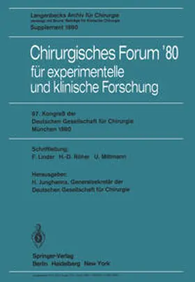 Junghanns | Chirurgisches Forum'80 | E-Book | www.sack.de
