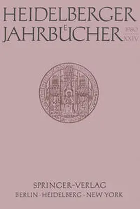 Heidelberger Jahrbücher | E-Book | www.sack.de