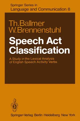 Brennstuhl / Ballmer |  Speech Act Classification | Buch |  Sack Fachmedien