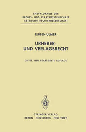 Ulmer |  Urheber- und Verlagsrecht | eBook | Sack Fachmedien