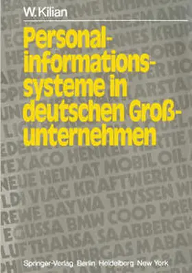Kilian |  Personalinformationssysteme in deutschen Großunternehmen | eBook | Sack Fachmedien