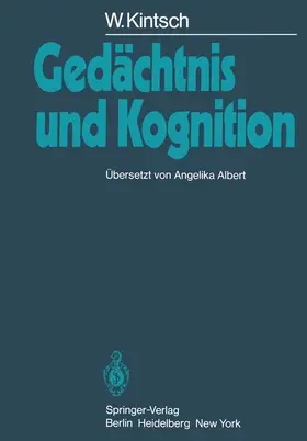 Kintsch |  Gedächtnis und Kognition | Buch |  Sack Fachmedien