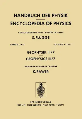 Schmidtke / Rawer / Suchy |  Geophysik III / Geophysics III | Buch |  Sack Fachmedien
