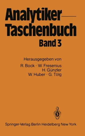Bock / Fresenius / Günzler |  Analytiker-Taschenbuch | Buch |  Sack Fachmedien
