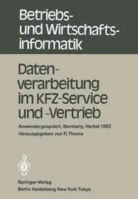 Thome |  Datenverarbeitung im KFZ-Service und -Vertrieb | eBook | Sack Fachmedien