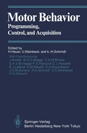 Heuer / Kleinbeck / Schmidt |  Motor Behavior | eBook | Sack Fachmedien