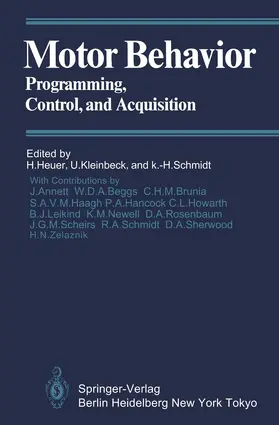 Heuer / Kleinbeck / Schmidt |  Motor Behavior | Buch |  Sack Fachmedien