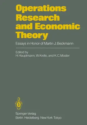 Hauptmann / Krelle / Mosler |  Operations Research and Economic Theory | Buch |  Sack Fachmedien