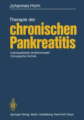 Horn |  Therapie der chronischen Pankreatitis | eBook | Sack Fachmedien