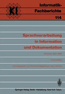 Endres-Niggemeyer / Krause |  Sprachverarbeitung in Information und Dokumentation | eBook | Sack Fachmedien