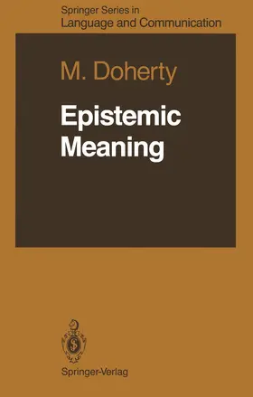 Doherty |  Epistemic Meaning | Buch |  Sack Fachmedien