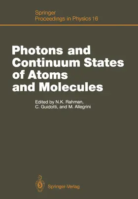  Photons and Continuum States of Atoms and Molecules | Buch |  Sack Fachmedien