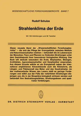 Schulze |  Strahlenklima der Erde | Buch |  Sack Fachmedien