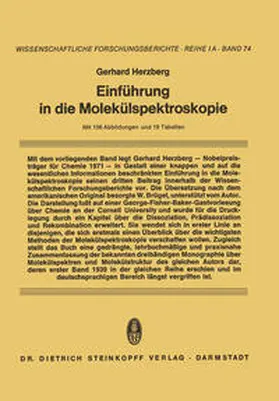 Herzberg |  Einführung in die Molekülspektroskopie | eBook | Sack Fachmedien
