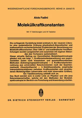 Fadini |  Molekülkraftkonstanten | Buch |  Sack Fachmedien