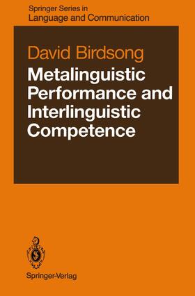 Birdsong |  Metalinguistic Performance and Interlinguistic Competence | Buch |  Sack Fachmedien