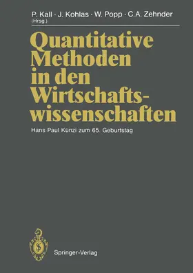 Popp / Kall / Kohlas |  Quantitative Methoden in den Wirtschaftswissenschaften | Buch |  Sack Fachmedien