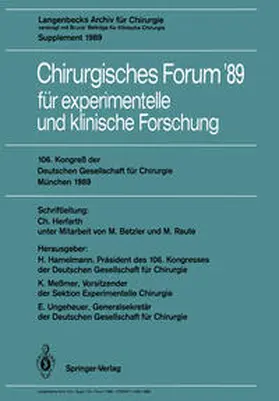 Hamelmann / Meßmer / Ungeheuer |  106. Kongreß der Deutschen Gesellschaft für Chirurgie München, 29. März - 1. April 1989 | eBook | Sack Fachmedien