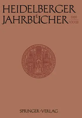  Heidelberger Jahrbücher | eBook | Sack Fachmedien