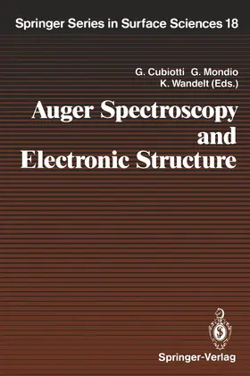 Cubiotti / Wandelt / Mondio |  Auger Spectroscopy and Electronic Structure | Buch |  Sack Fachmedien