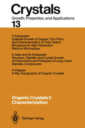  Organic Crystals I: Characterization | Buch |  Sack Fachmedien