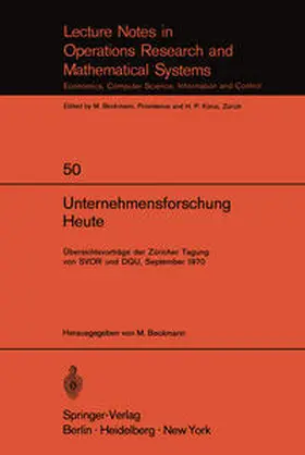 Beckmann | Unternehmensforschung Heute | E-Book | sack.de