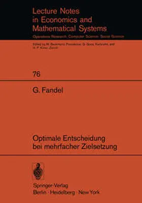 Fandel | Optimale Entscheidung bei mehrfacher Zielsetzung | E-Book | www.sack.de