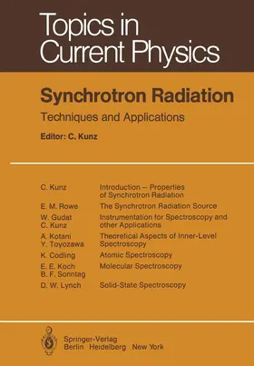 Kunz |  Synchrotron Radiation | Buch |  Sack Fachmedien